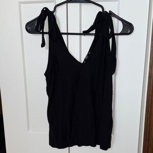 Express Black Tank Top with Bow Straps
